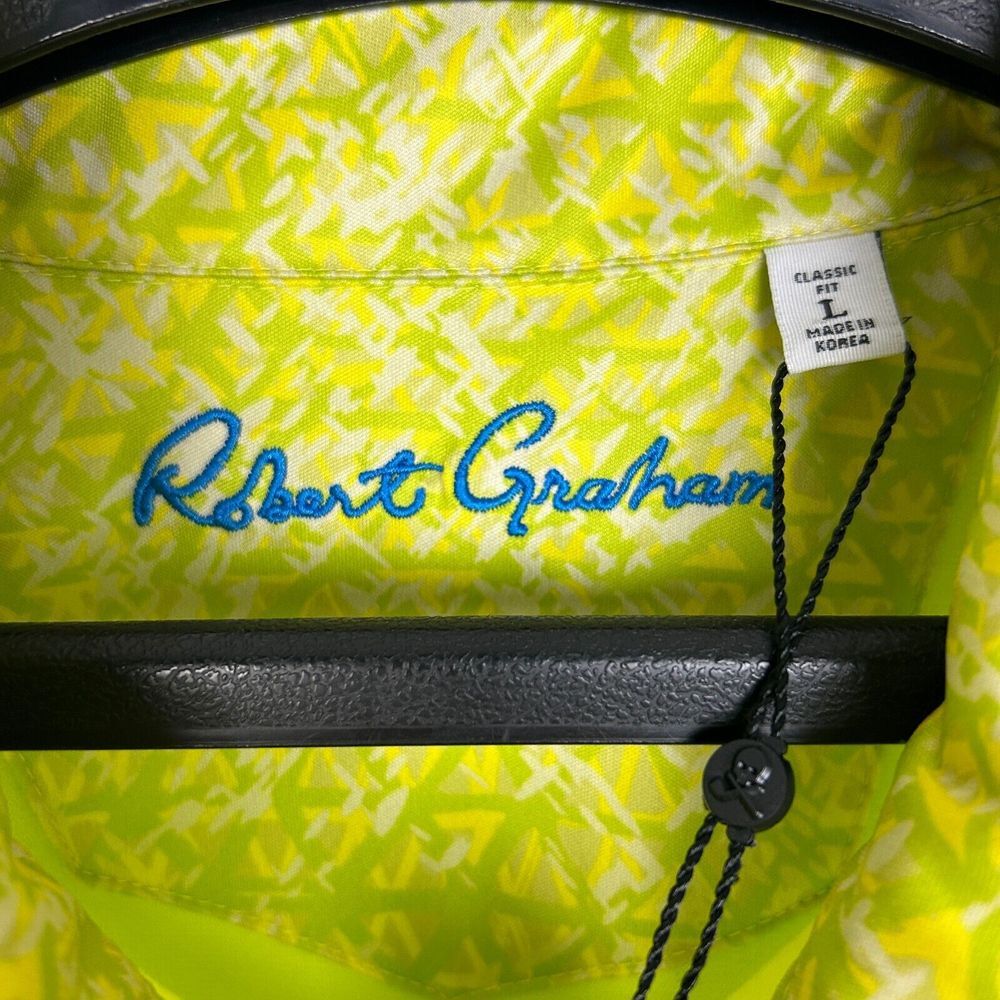NEW Robert Graham Clubhouse Vest Men L Lime Yellow Offshore 1/4 Zip Golf UV - Picture 3 of 8